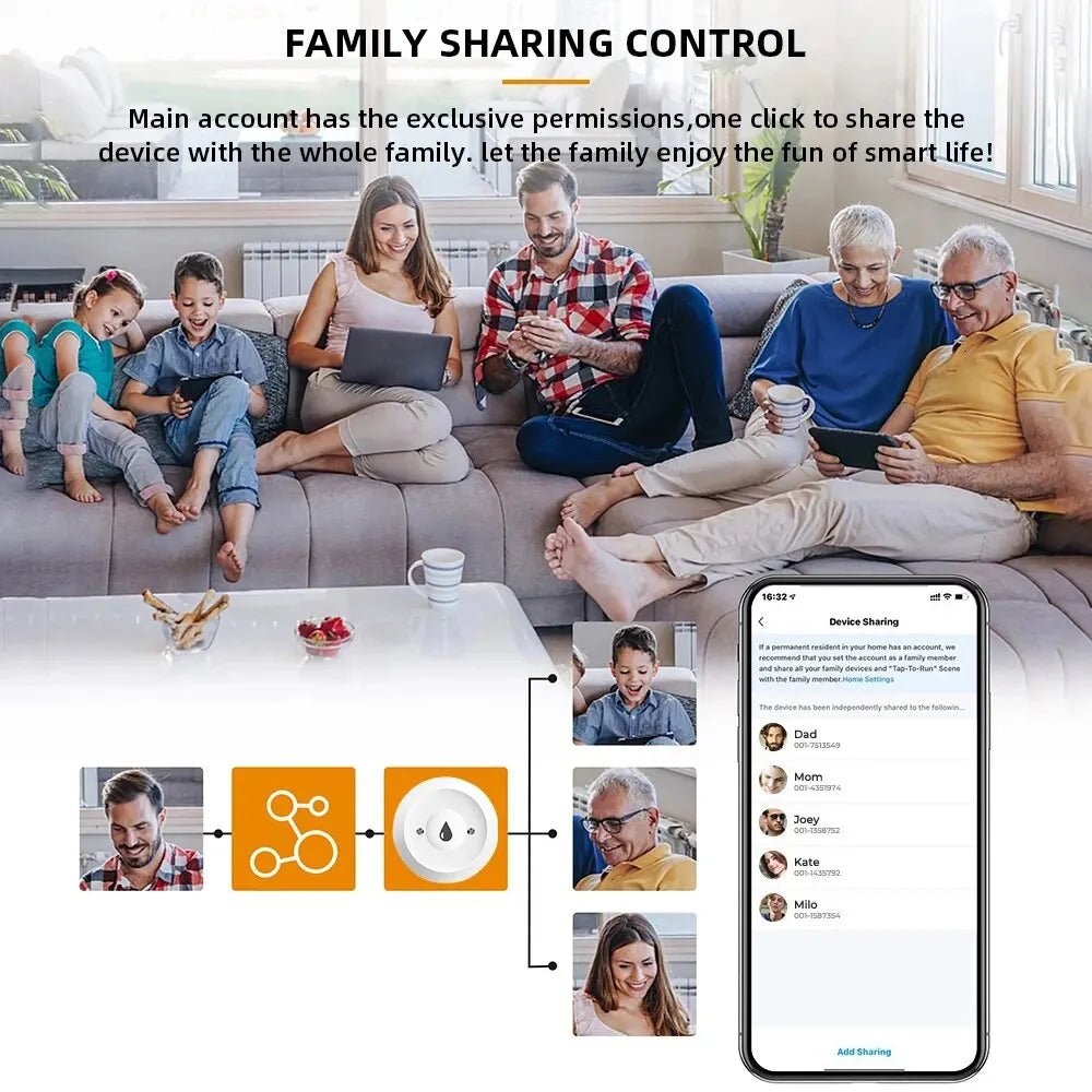 Tuya ZigBee Smart Water Leak Detector – App - Controlled Flood Alarm - EMLANOOR
