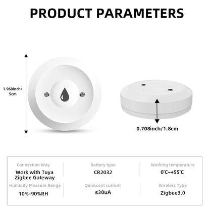 Tuya ZigBee Smart Water Leak Detector – App - Controlled Flood Alarm - EMLANOOR