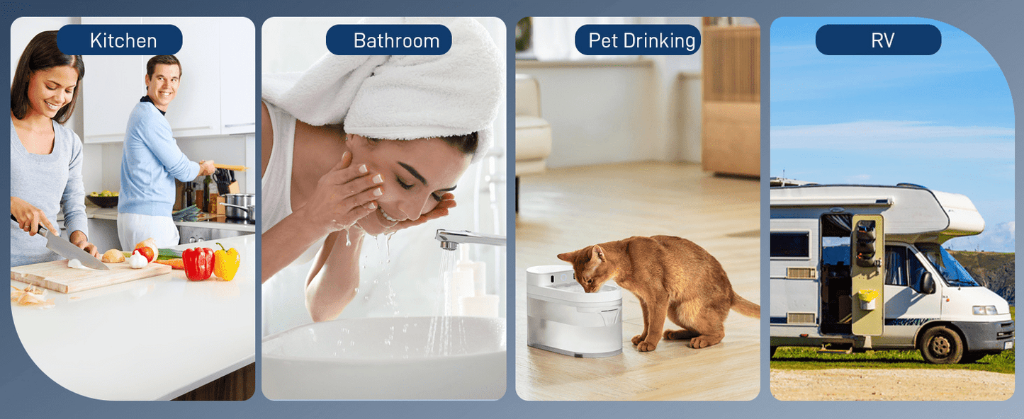 Water - power UV Purifier Faucet | Best Water Filter for Hard Water - EMLANOOR