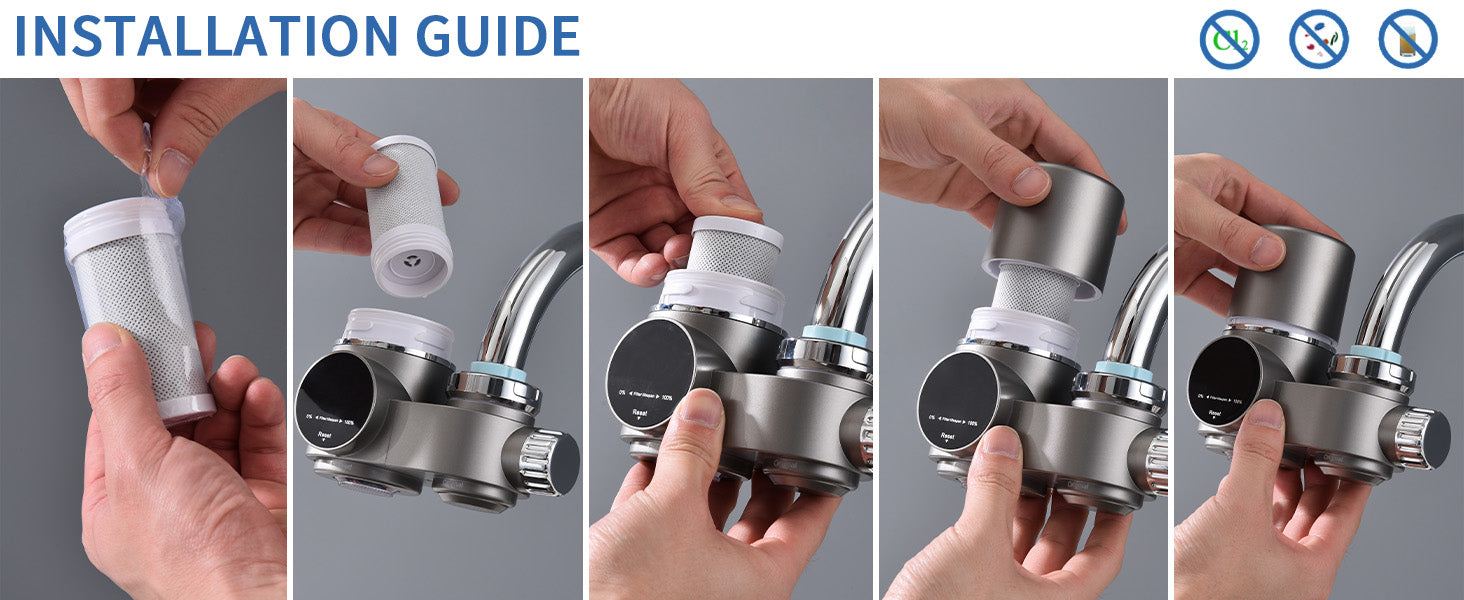 Water - power UV Purifier Faucet | Best Water Filter for Hard Water - EMLANOOR