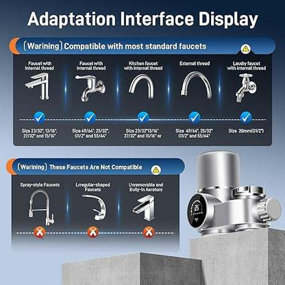 Water - power UV Purifier Faucet | Best Water Filter for Hard Water - EMLANOOR